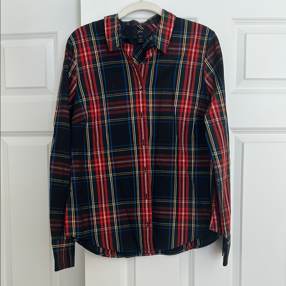 Plaid Women’s Shirt - Red and Blue by J. Crew